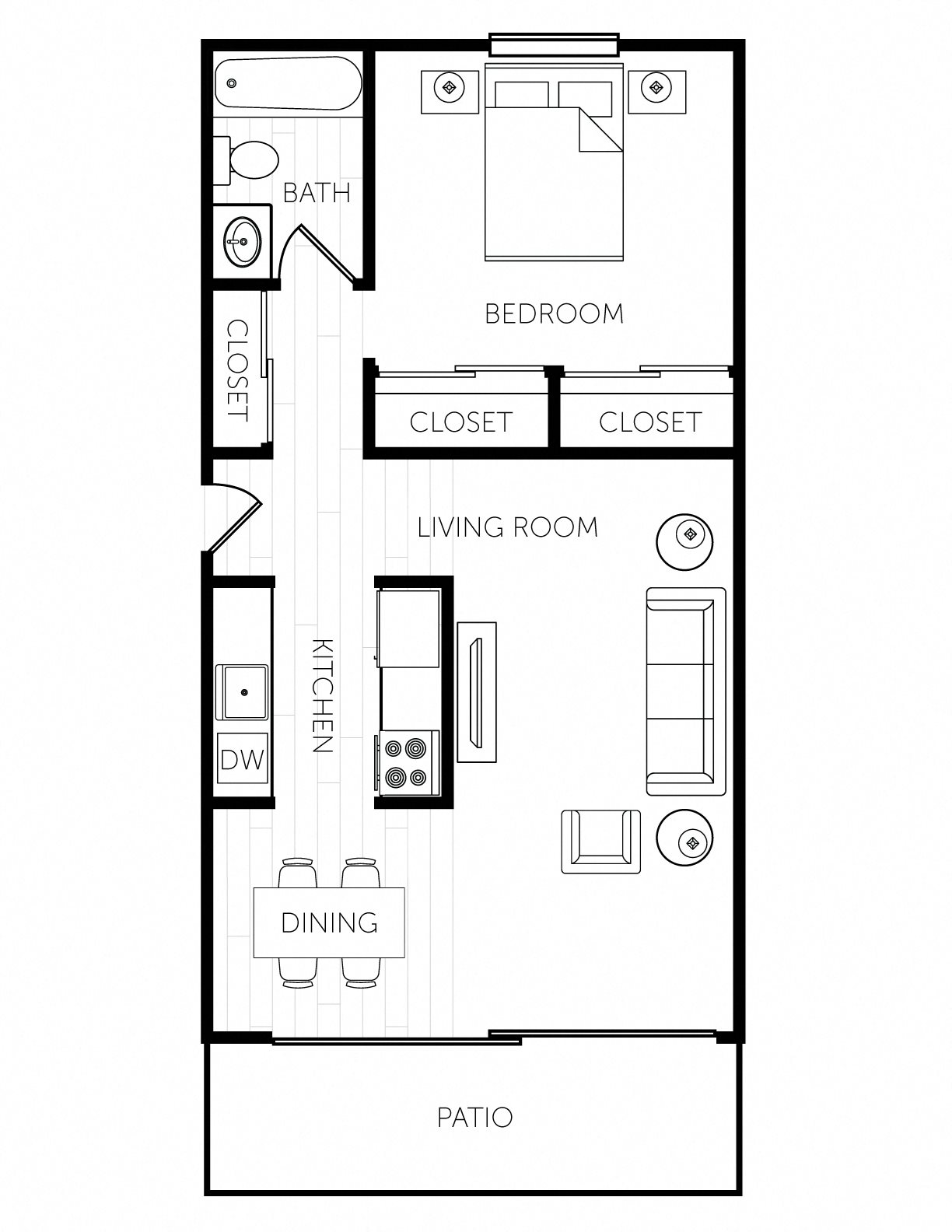 One Bedroom floor plan